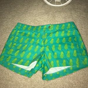 Green and yellow pineapple Jcrew shorts